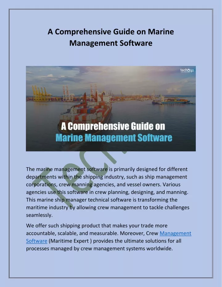 a comprehensive guide on marine management