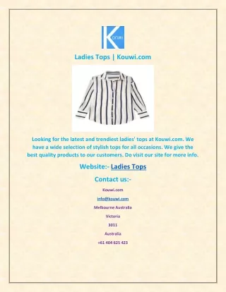 ladies tops kouwi com