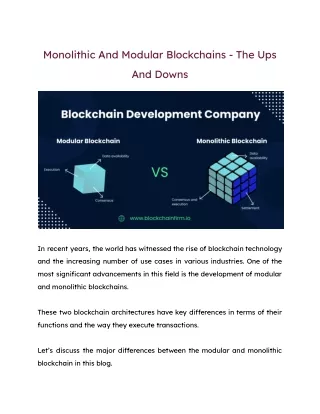 monolithic and modular blockchains the ups