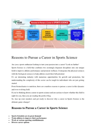 Reasons to Pursue a Career in Sports Science-Sports Blog-IISM Mumbai