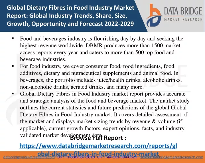 global dietary fibres in food industry market