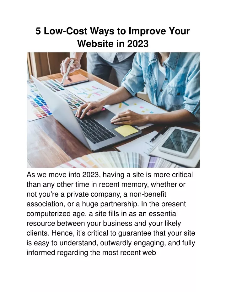 5 low cost ways to improve your website in 2023