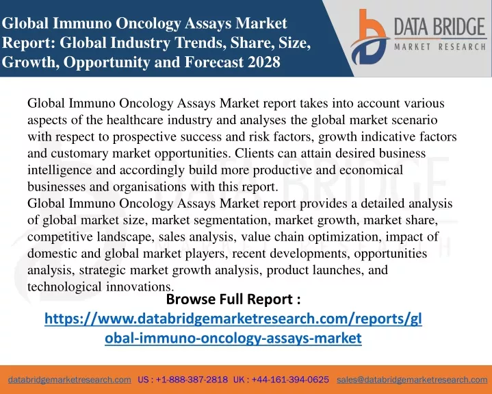 global immuno oncology assays market report