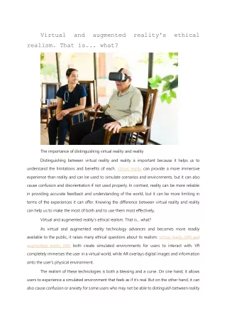 virtual and augmented reality s ethical