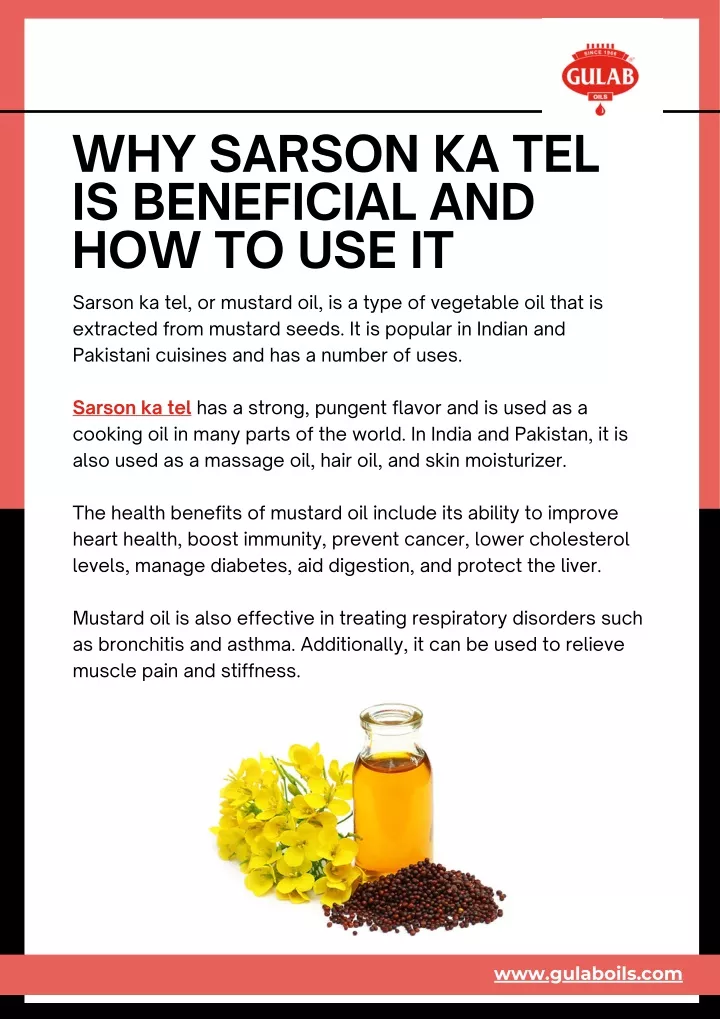 why sarson ka tel is beneficial and how to use it