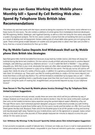 Why You're Failing at online casino pay by phone bill