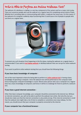 who is able to perform an online webcam