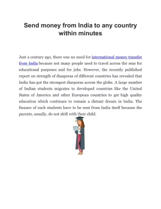 Send money from India to any country within minutes