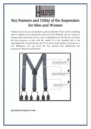 Key Features and Utility of the Suspenders for Men And Women