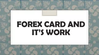 Forex Card and it’s Work