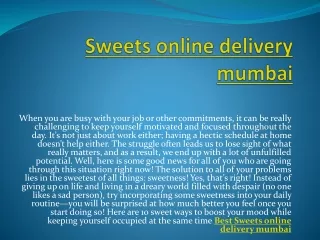 Sweets online delivery mumbai