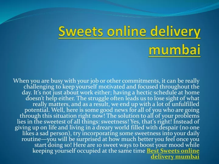 sweets online delivery mumbai