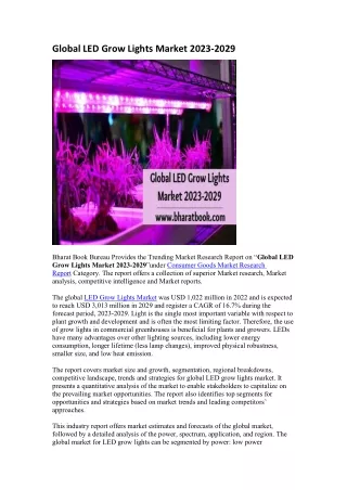 global led grow lights market 2023 2029