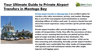 Your Ultimate Guide to Private Airport Transfers in Montego Bay
