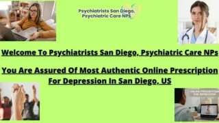 Avail Best Online Prescription For Depression In The US: Psychiatrists San Diego