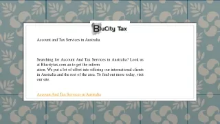 Account and Tax Services in Australia  Blucitytax.com.au