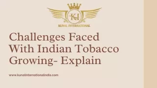 challenges faced with indian tobacco growing