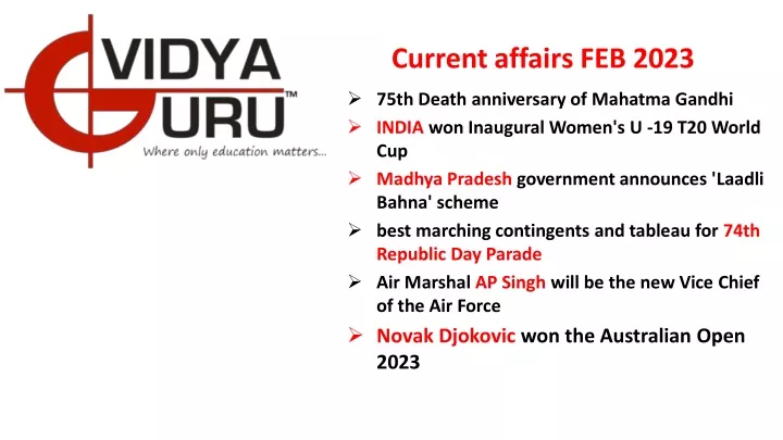 current affairs feb 2023