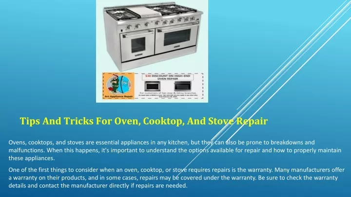 tips and tricks for oven cooktop and stove repair