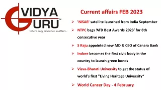 Current affairs FEB 2023 Part II