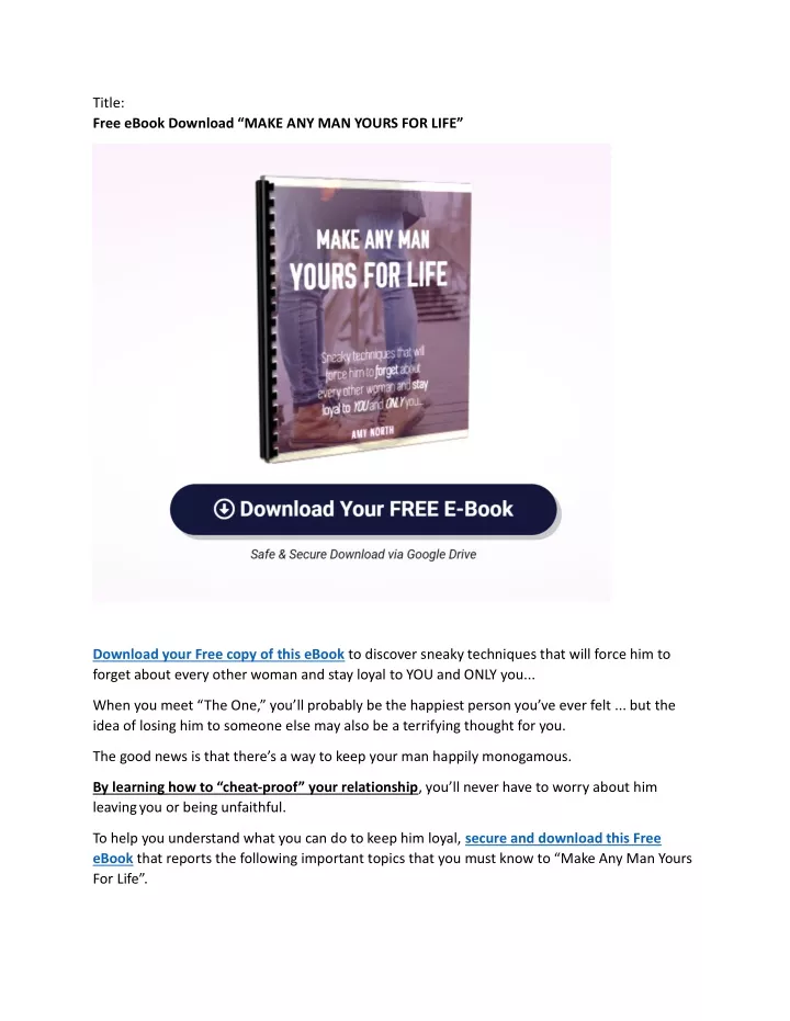 title free ebook download make any man yours