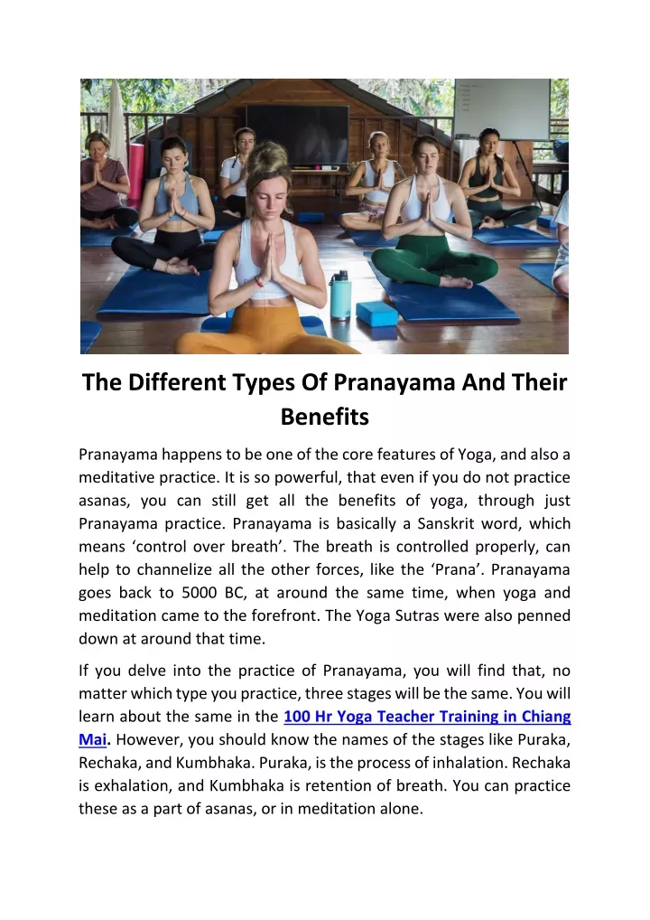 the different types of pranayama and their