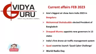 Current affairs FEB 2023 Part III