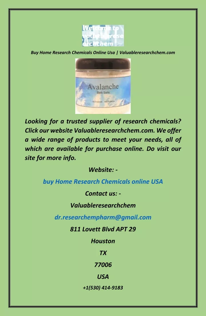 buy home research chemicals online