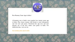 Best Rummy Game App in India   A2zrummy.com