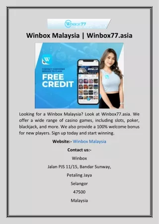 Winbox Malaysia  Winbox77.asia