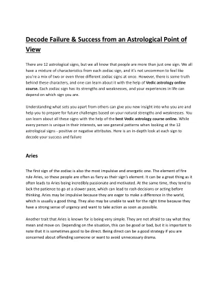 decode failure success from an astrological point