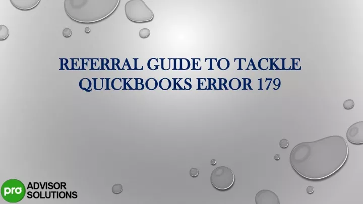 referral guide to tackle quickbooks error 179