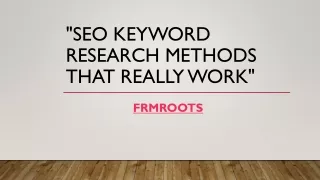 SEO Keyword Research Methods That Really Work