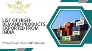 List of high-demand products exported from India