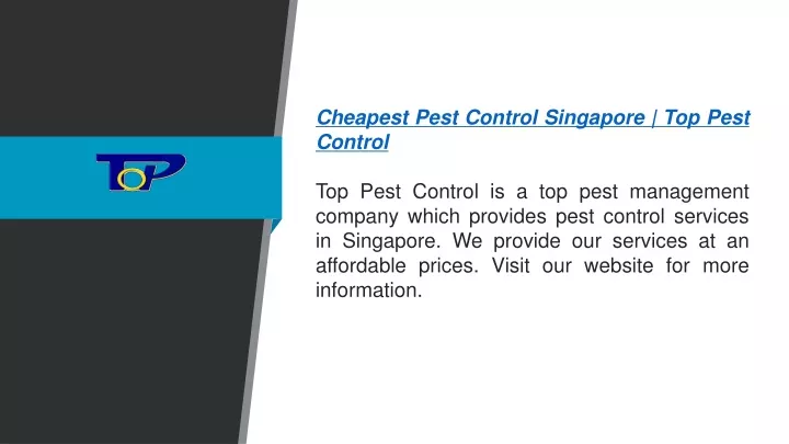 cheapest pest control singapore top pest control