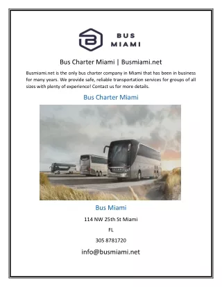 Bus Charter Miami Busmiami.net