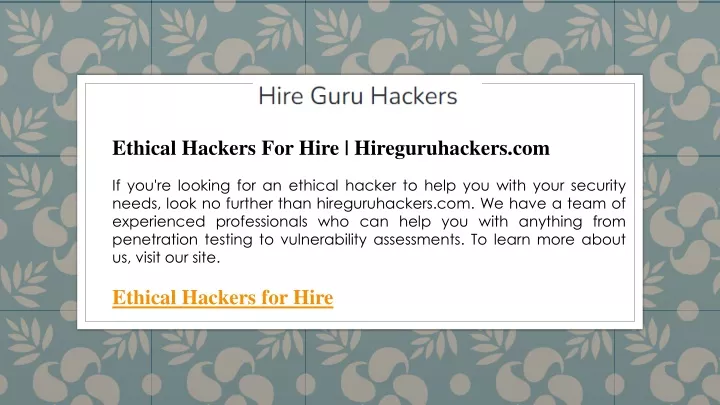 ethical hackers for hire hireguruhackers