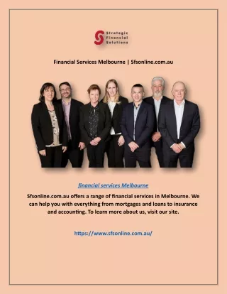 Financial Services Melbourne | Sfsonline.com.au