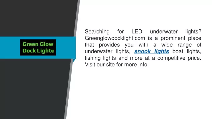 searching for led underwater lights