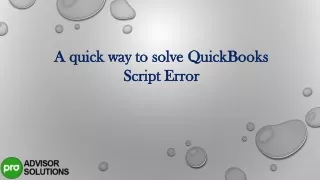 a quick way to solve quickbooks script error