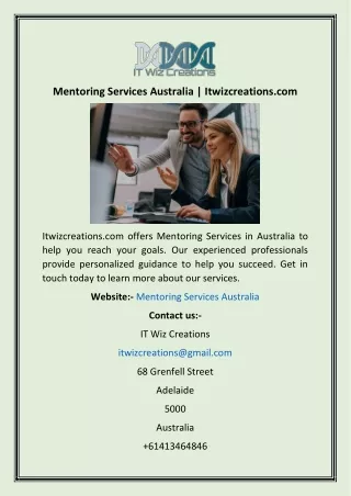 Mentoring Services Australia  Itwizcreations