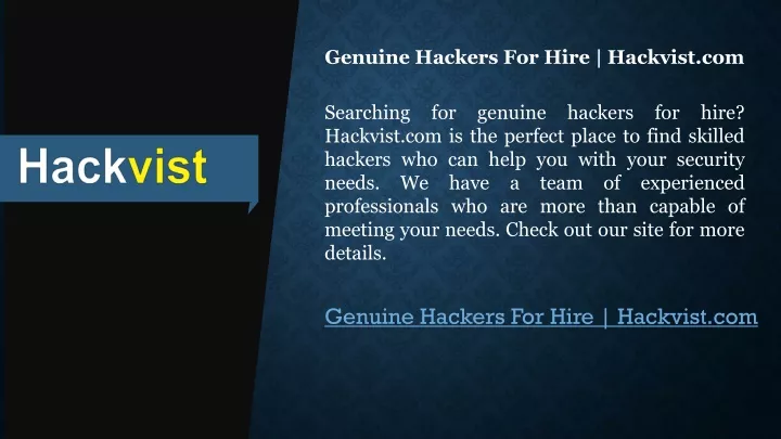 genuine hackers for hire hackvist com