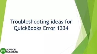 troubleshooting ideas for quickbooks error 1334