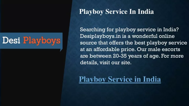 playboy service in india