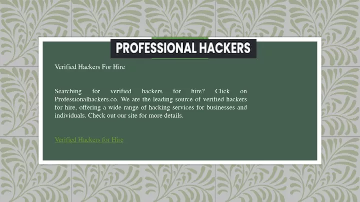 verified hackers for hire searching for verified