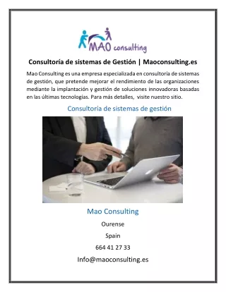 Consultoría de sistemas de Gestión | Maoconsulting.es