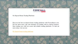 No Deposit Bonus Trading Platforms   Forexallnews.com