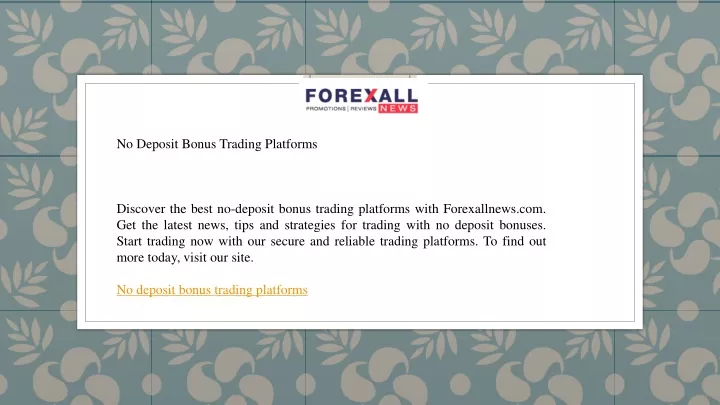 no deposit bonus trading platforms discover