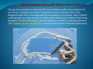 Get Your Windows Shining with Window Cleaner Maida Vale