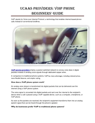 UCaaS Providers- VoIP phone beginners' guide